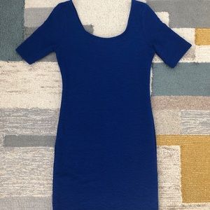 Royal blue quarter sleeve mini
